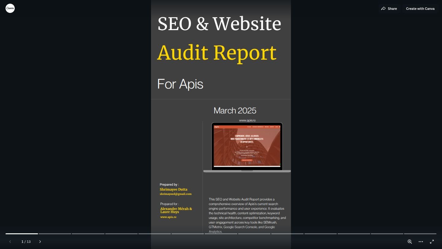SEO Audit for Apis