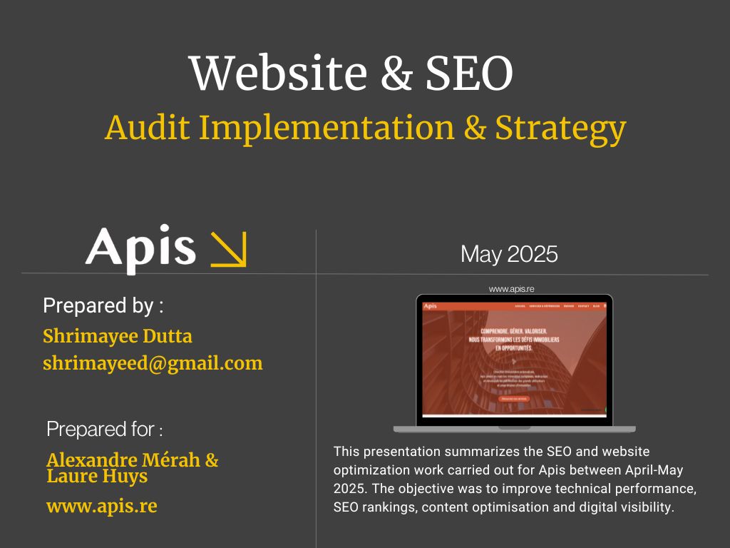SEO Strategy for APIS