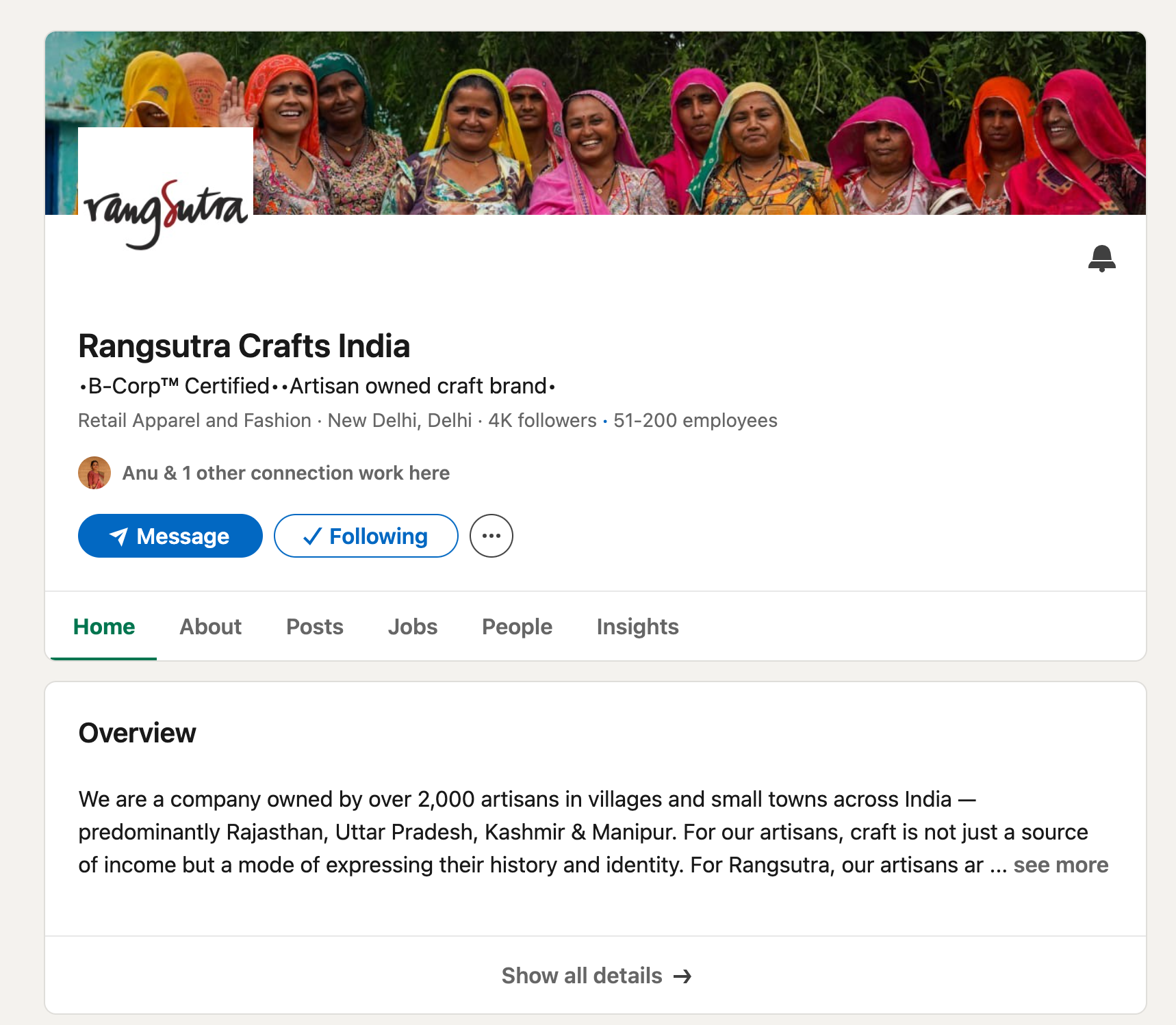 LinkedIn Page Set Up and Management for Rangsutra